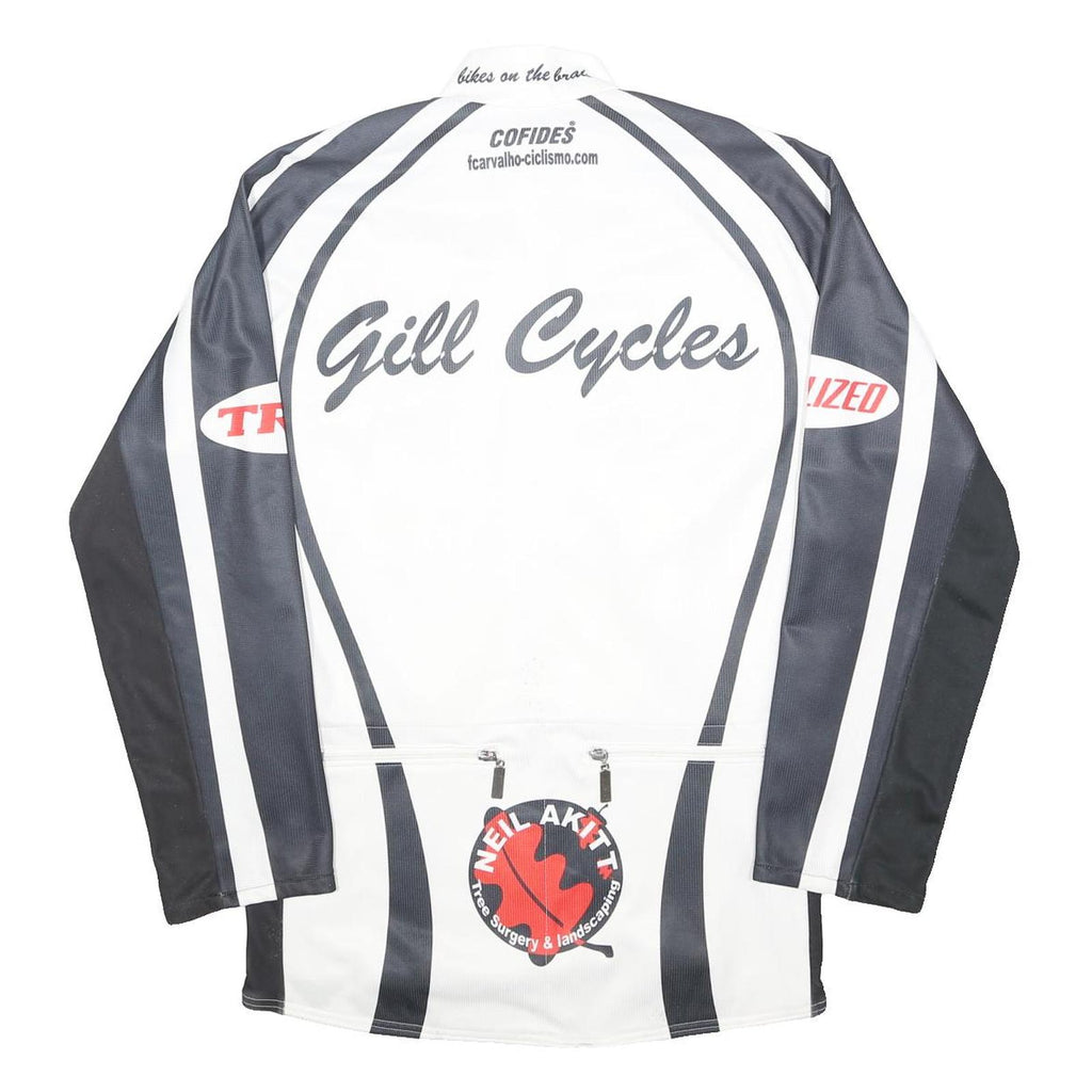 COFIDES Mens Black & White Gill Cycles Polyester Zip Jacket L Sportswear