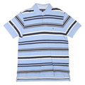 TOMMY HILFIGER Mens Blue & White Striped Short Sleeve Polo Shirt M Cotton Blend