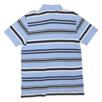 TOMMY HILFIGER Mens Blue & White Striped Short Sleeve Polo Shirt M Cotton Blend