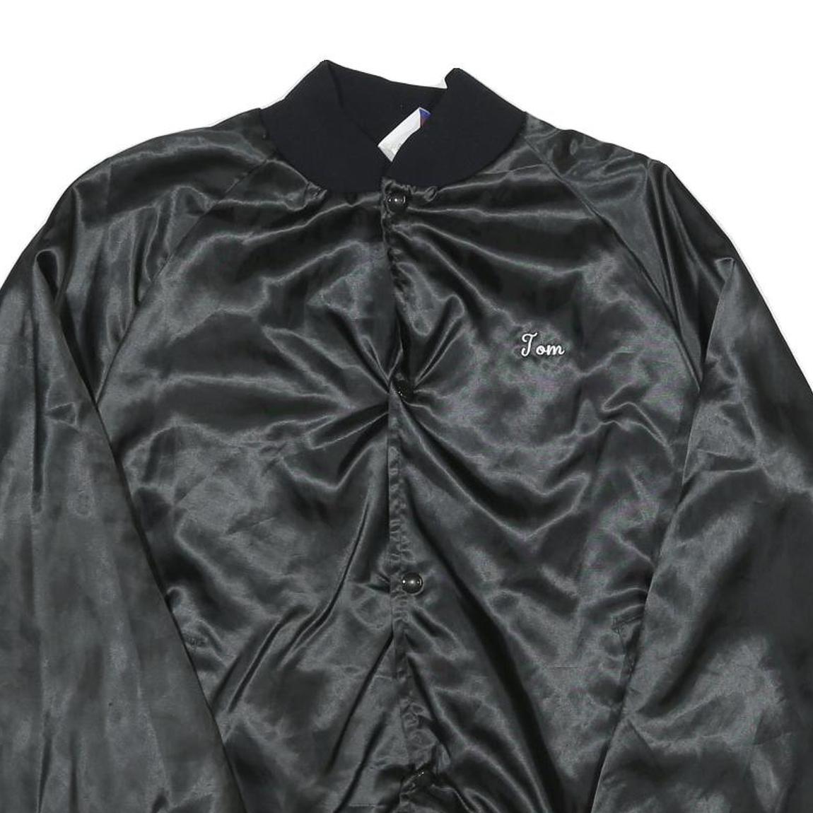 WEST ARK Mens Black Coach Jacket L Nylon Button Bomber Plain Lightweight