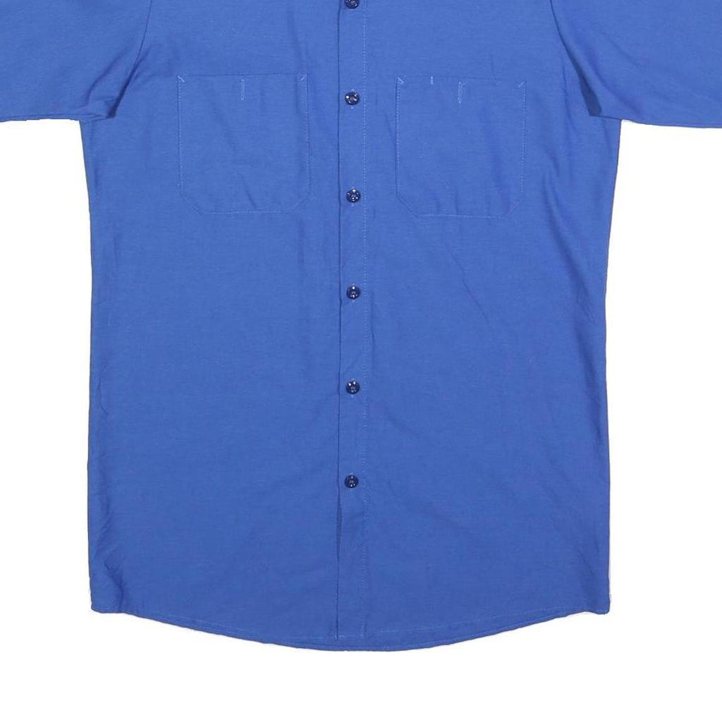 RED KAP Mens Blue Work Shirt Cotton Blend M Team River Terrace Logo