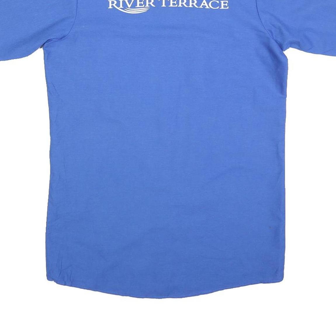 RED KAP Mens Blue Work Shirt Cotton Blend M Team River Terrace Logo