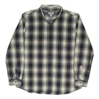 CARHARTT Mens Blue & Cream Plaid Shirt XL Relaxed Fit Cotton Blend Casual