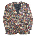 HARDOB Womens Blazer Jacket Black Viscose 90s Floral L