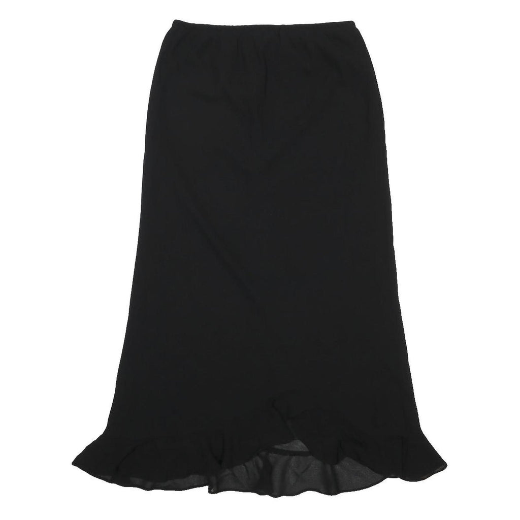 METAPHOR Womens Black Mini Polyester Swing Skirt Size M Elegant Ruffle Hem