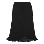 METAPHOR Womens Black Mini Polyester Swing Skirt Size M Elegant Ruffle Hem