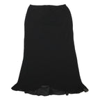 METAPHOR Womens Black Mini Polyester Swing Skirt Size M Elegant Ruffle Hem
