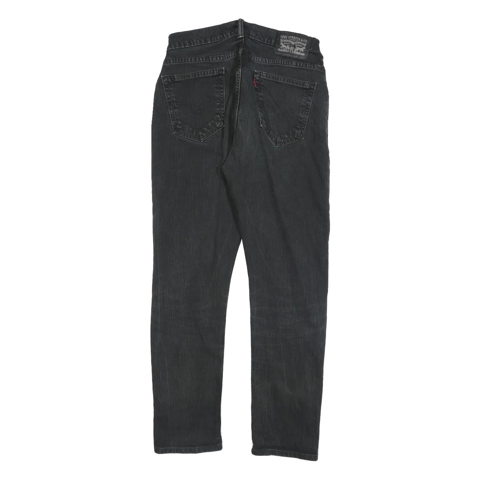 LEVI'S Mens Black Slim Skinny Denim Jeans Cotton Blend W30 L28 Stylish Zip