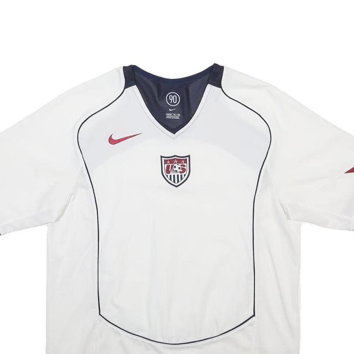 NIKE Nike USMNT Total 90 Reissue 2004 Womens White Red Graphic T-Shirt XL V-Neck