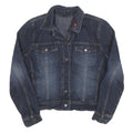 CONTRAST Womens Blue Denim Jacket M Cotton Blend Button Closure Casual Outerwear