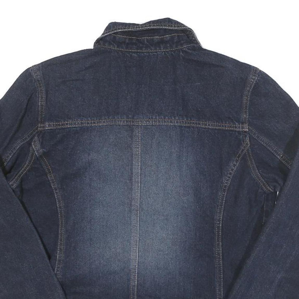 CONTRAST Womens Blue Denim Jacket M Cotton Blend Button Closure Casual Outerwear