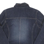 CONTRAST Womens Blue Denim Jacket M Cotton Blend Button Closure Casual Outerwear