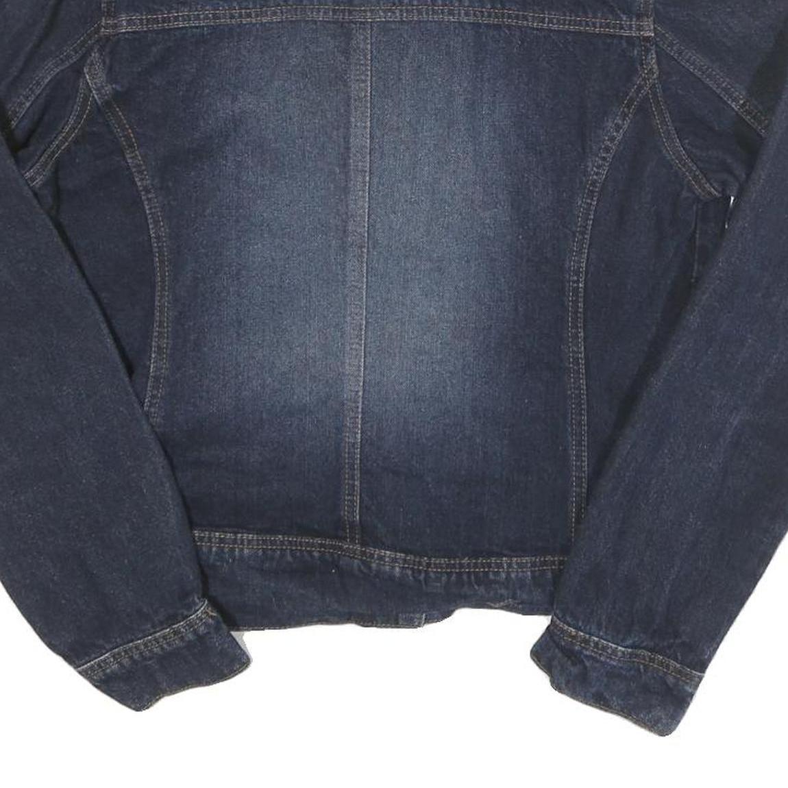 CONTRAST Womens Blue Denim Jacket M Cotton Blend Button Closure Casual Outerwear