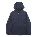 TIMBERLAND Womens Navy Blue Hooded Jacket S Cotton Blend Zip Plain Lightweight