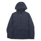 TIMBERLAND Womens Navy Blue Hooded Jacket S Cotton Blend Zip Plain Lightweight