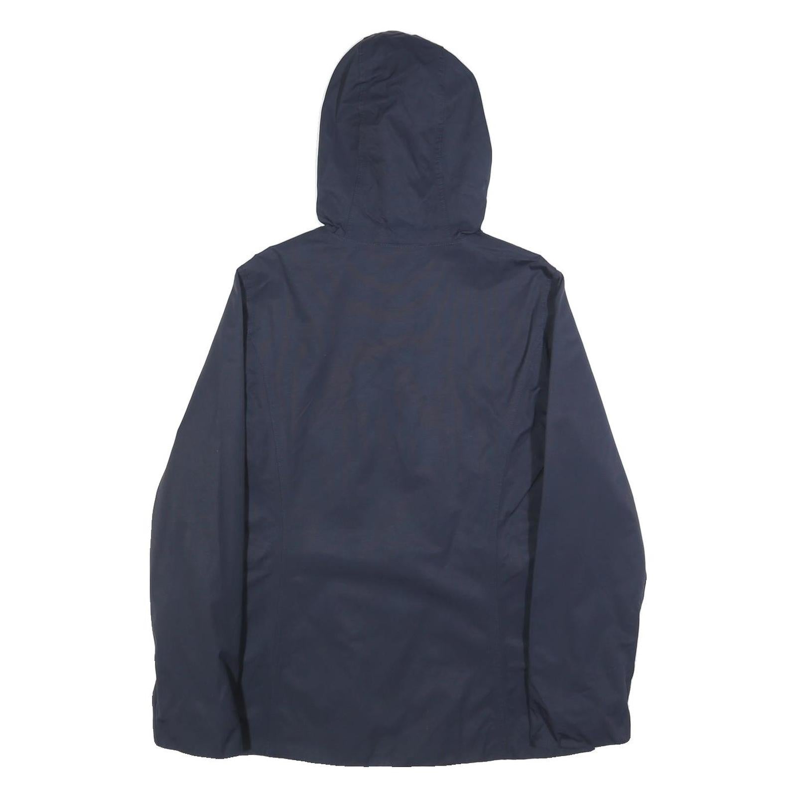 TIMBERLAND Womens Navy Blue Hooded Jacket S Cotton Blend Zip Plain Lightweight