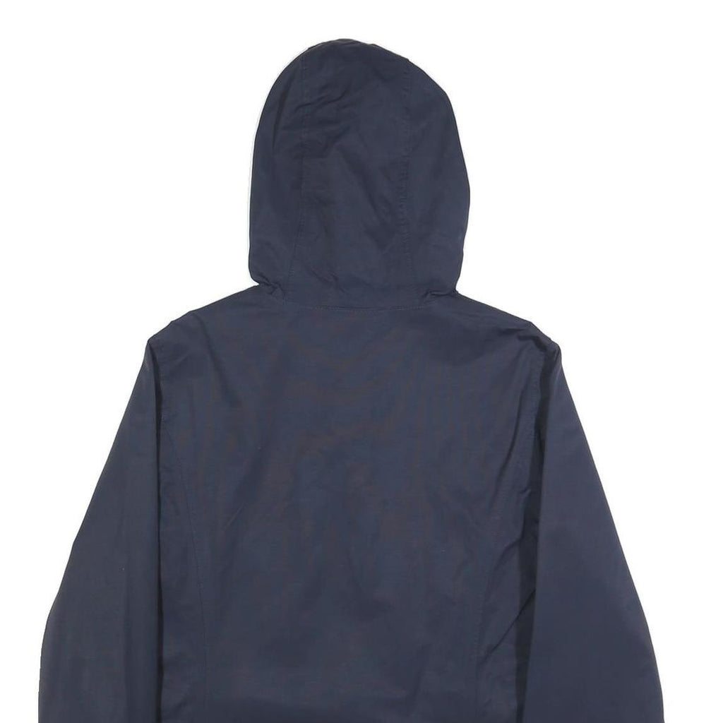TIMBERLAND Womens Navy Blue Hooded Jacket S Cotton Blend Zip Plain Lightweight