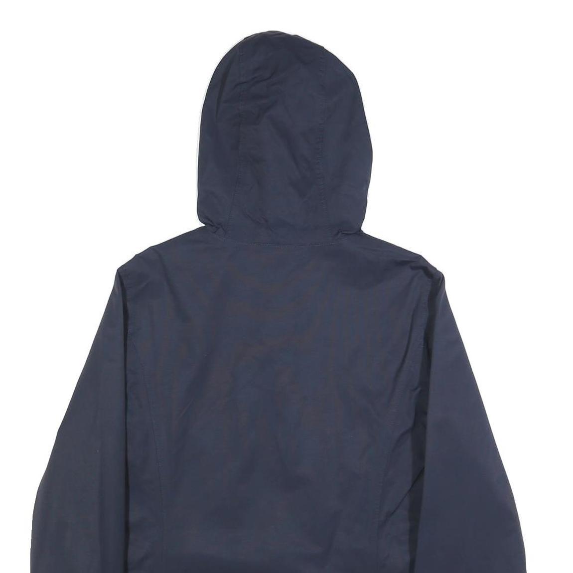 TIMBERLAND Womens Navy Blue Hooded Jacket S Cotton Blend Zip Plain Lightweight