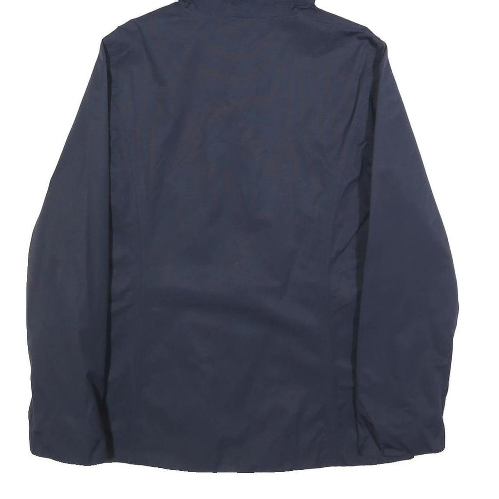 TIMBERLAND Womens Navy Blue Hooded Jacket S Cotton Blend Zip Plain Lightweight