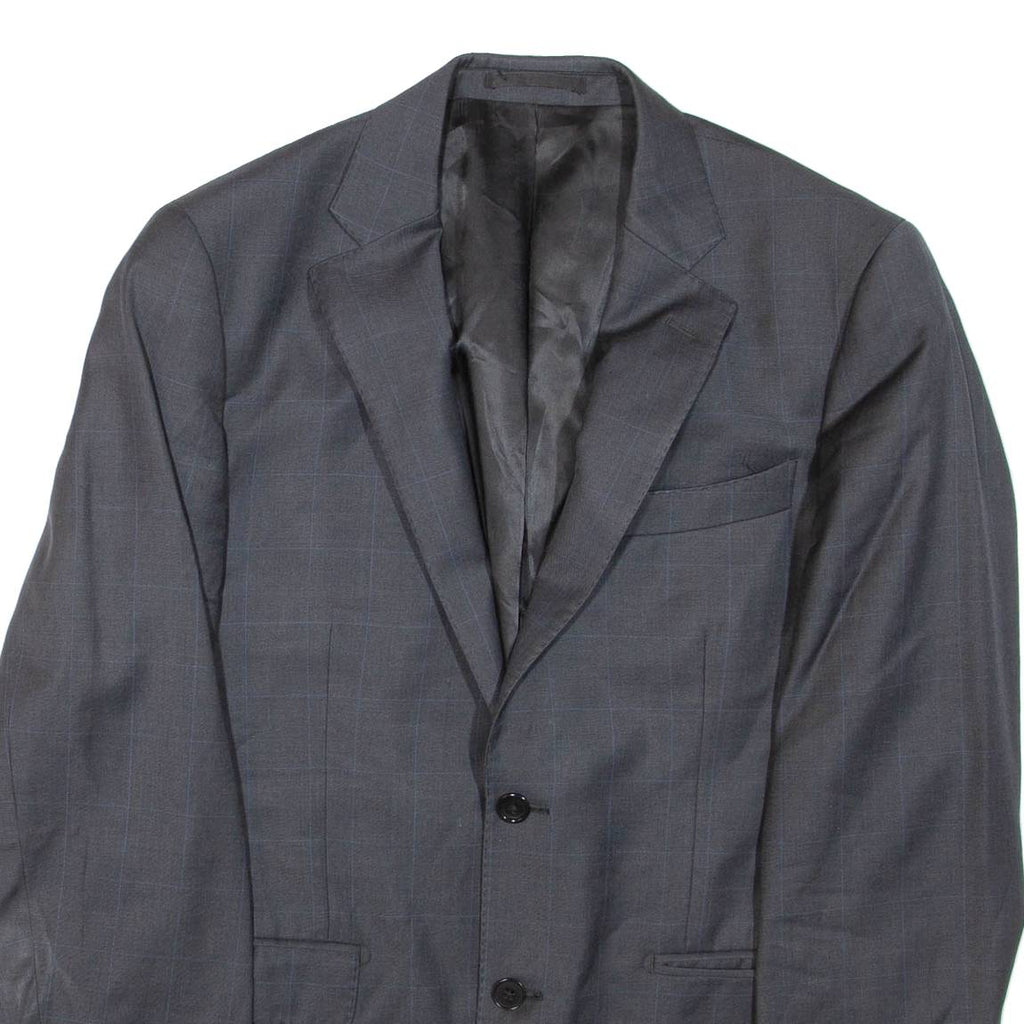 Mens Blazer Jacket Grey Wool L