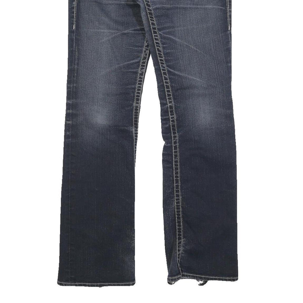 BIG STAR Womens Jeans Blue Regular Straight Denim Medium W30 L32 Distressed Hem