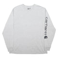 CARHARTT Mens Grey Long Sleeve Crew Neck Cotton Blend L Logo Print