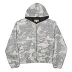 STUSSY Woodland Camo Needlepunch Mens Grey Camouflage Zip Hoodie Jacket XL