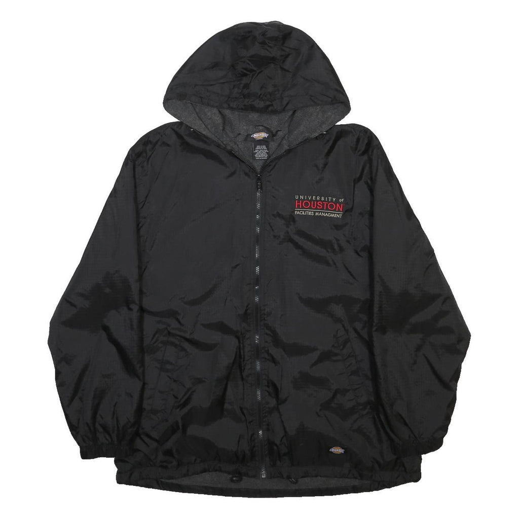 DICKIES Mens Black University Of Houston Nylon Zip Hooded Jacket L Plain