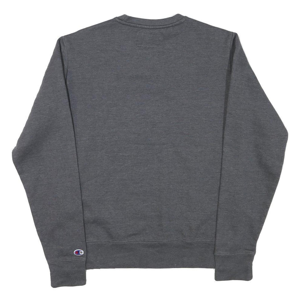 CHAMPION Mens Grey Cotton Blend Crew Neck S Logo Sweatshirt Casual Pullover