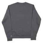 CHAMPION Mens Grey Cotton Blend Crew Neck S Logo Sweatshirt Casual Pullover
