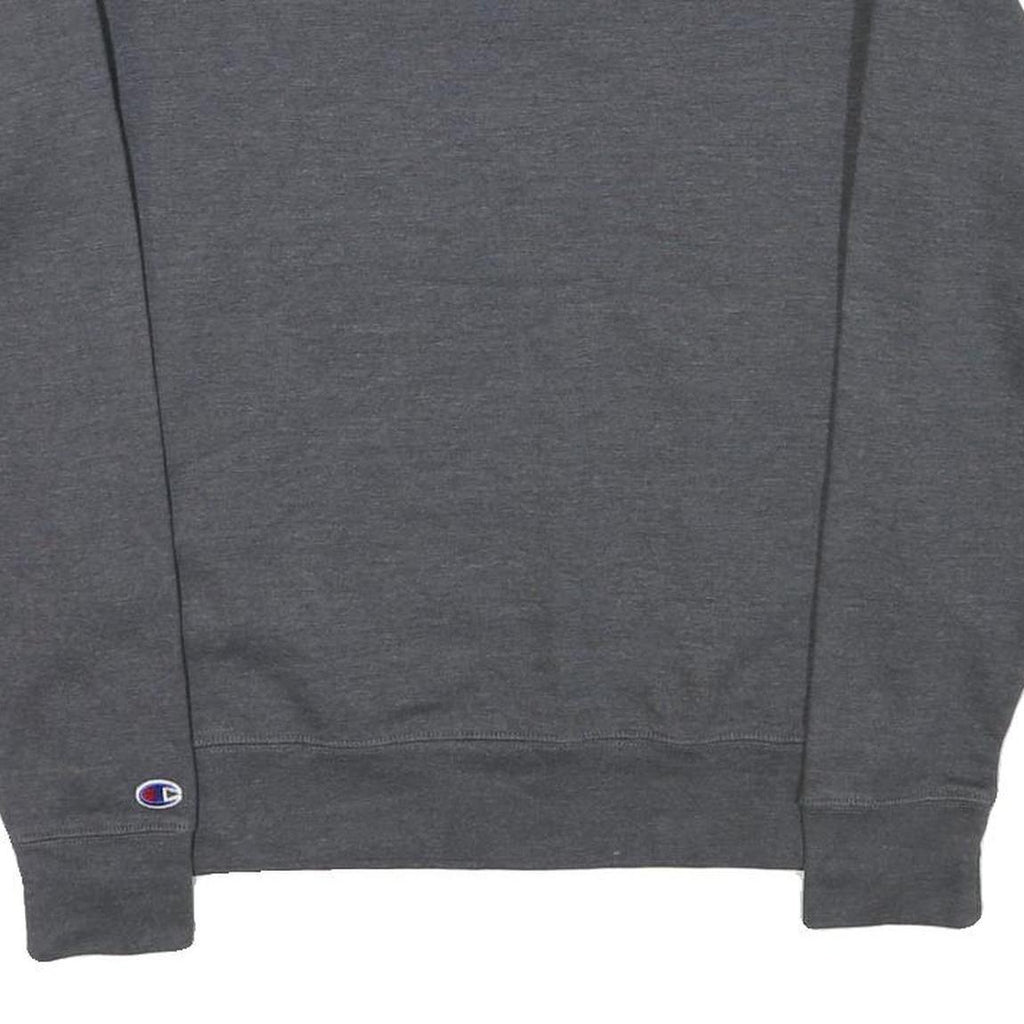 CHAMPION Mens Grey Cotton Blend Crew Neck S Logo Sweatshirt Casual Pullover