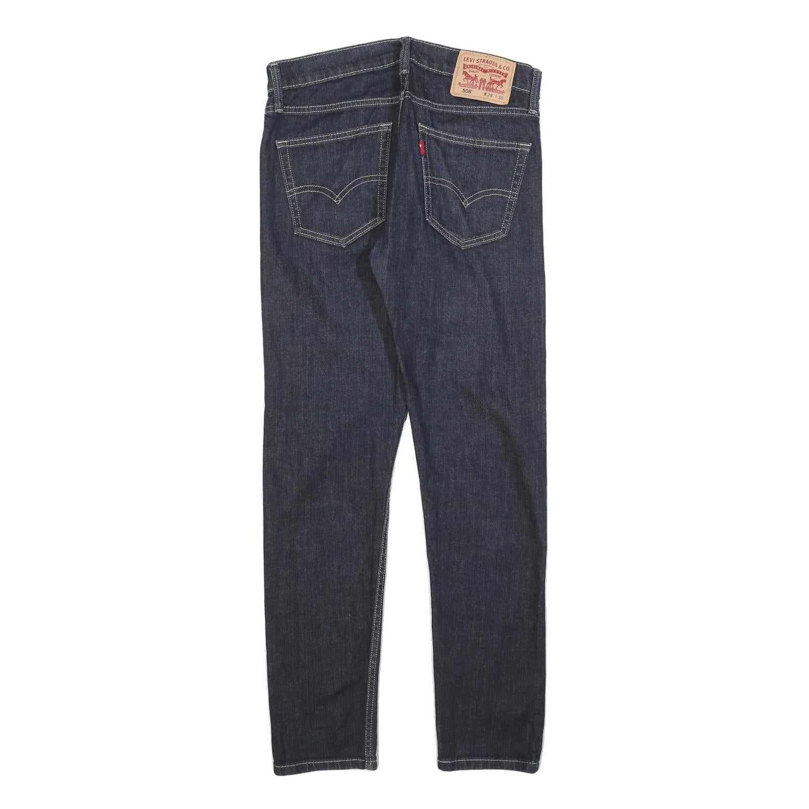 LEVI'S 508 Tapered Mens Jeans Blue Slim Tapered Denim Raw W28 L30