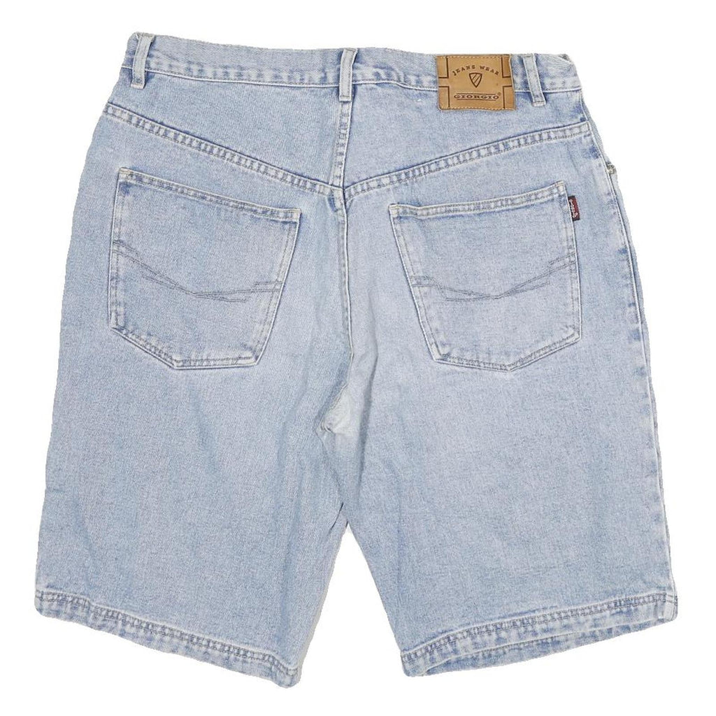 GIORGIO Mens Denim Blue Casual Shorts XL W34 Cotton Blend Relaxed Fit