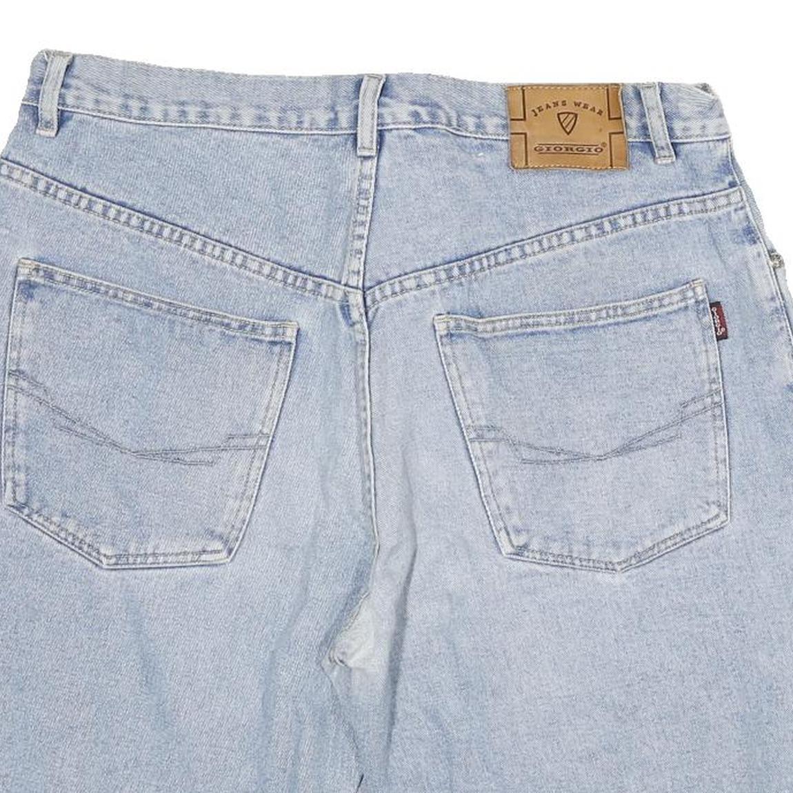 GIORGIO Mens Denim Blue Casual Shorts XL W34 Cotton Blend Relaxed Fit