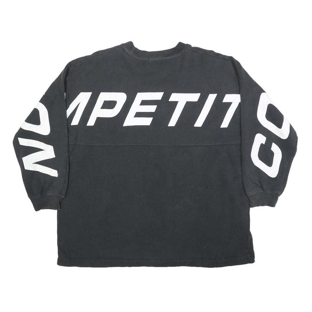 NAUTICA Womens Black Cotton Blend Crew Neck M Sweatshirt Competition Logo