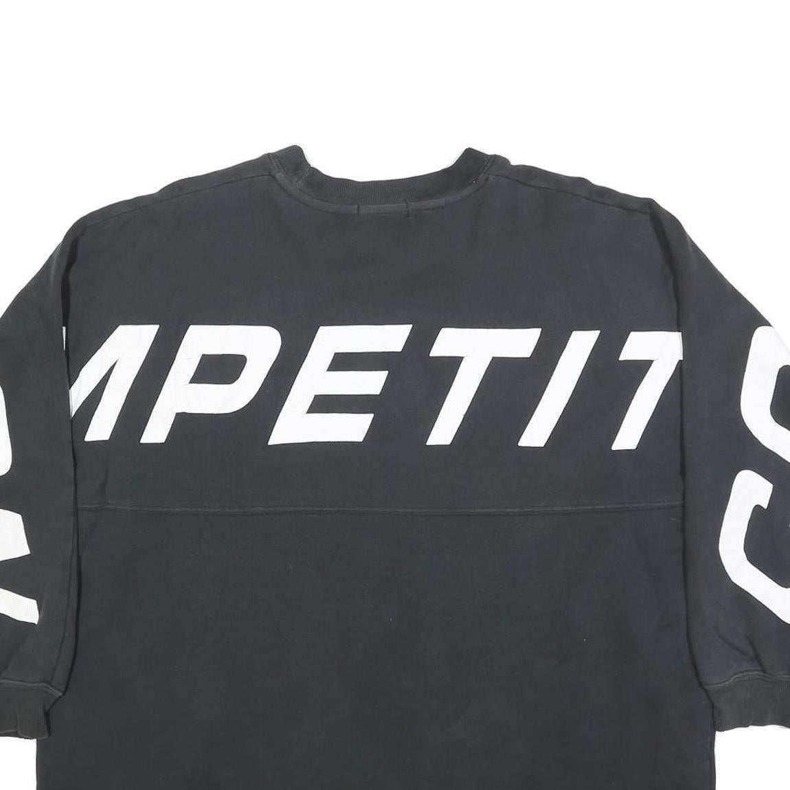 NAUTICA Womens Black Cotton Blend Crew Neck M Sweatshirt Competition Logo