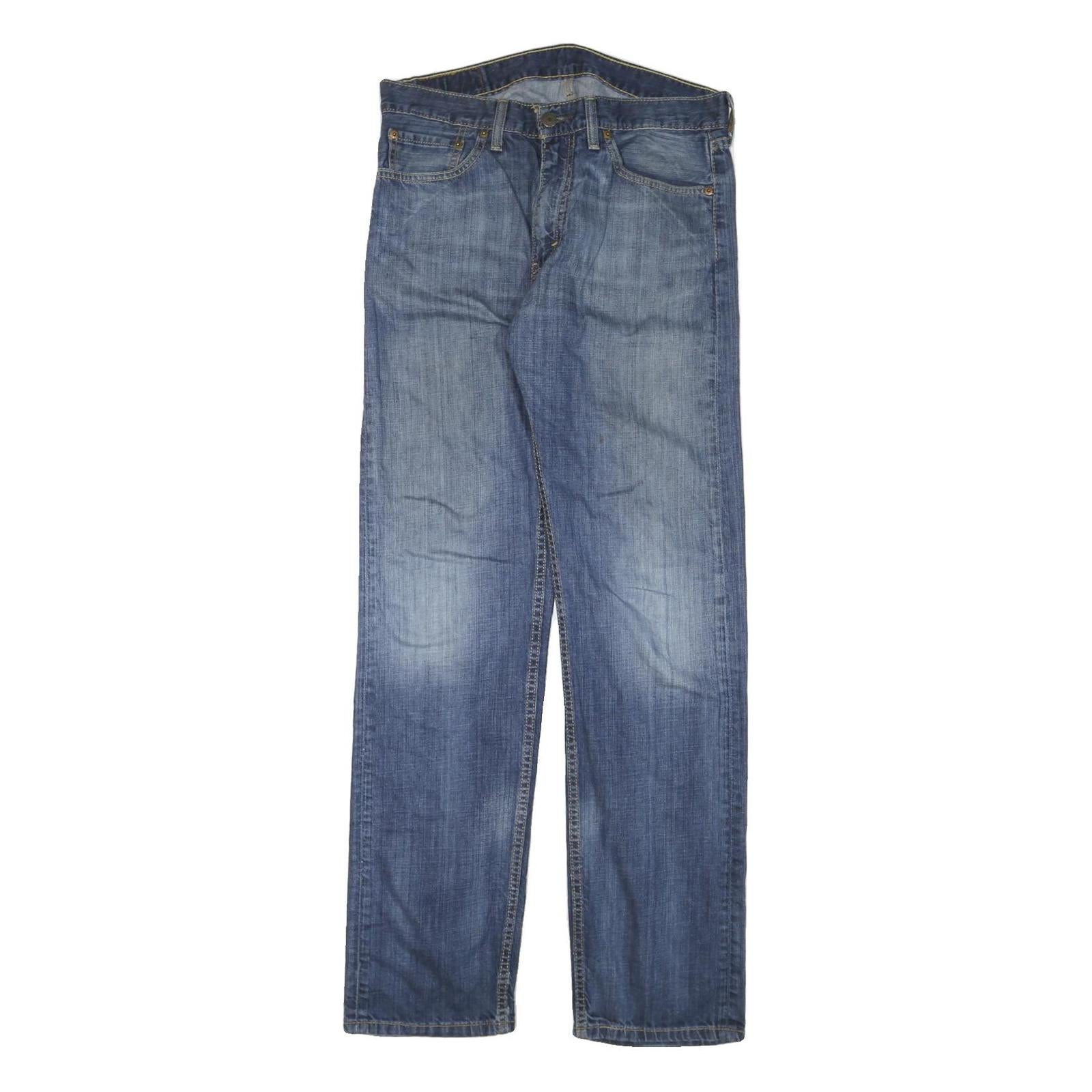 LEVI'S Mens Jeans Blue Regular Straight Denim Rinse W32 L33 Classic Fit Zip