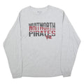 CHAMPION Mens Grey Whitworth Pirates Graphic Long Sleeve Crew Neck T-Shirt L