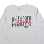 CHAMPION Mens Grey Whitworth Pirates Graphic Long Sleeve Crew Neck T-Shirt L