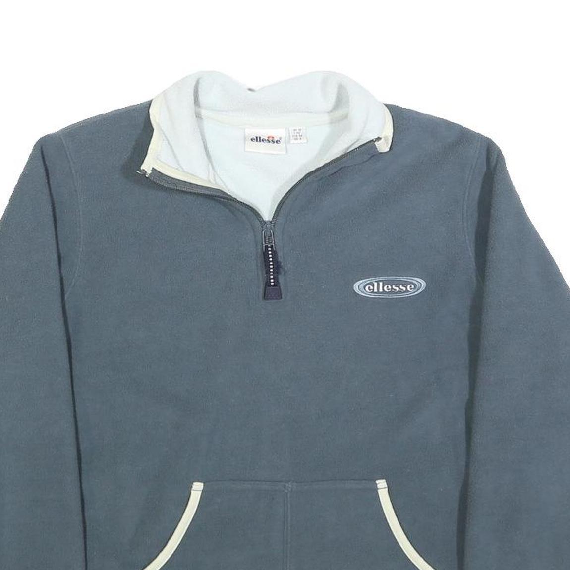 ELLESSE Womens Blue Plain Pullover Polyester Jumper Crew Neck UK 10 Casual