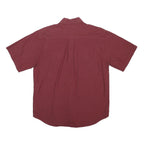 CARHARTT Mens Maroon Cotton Short Sleeve Shirt L Classic Workwear Button Collar