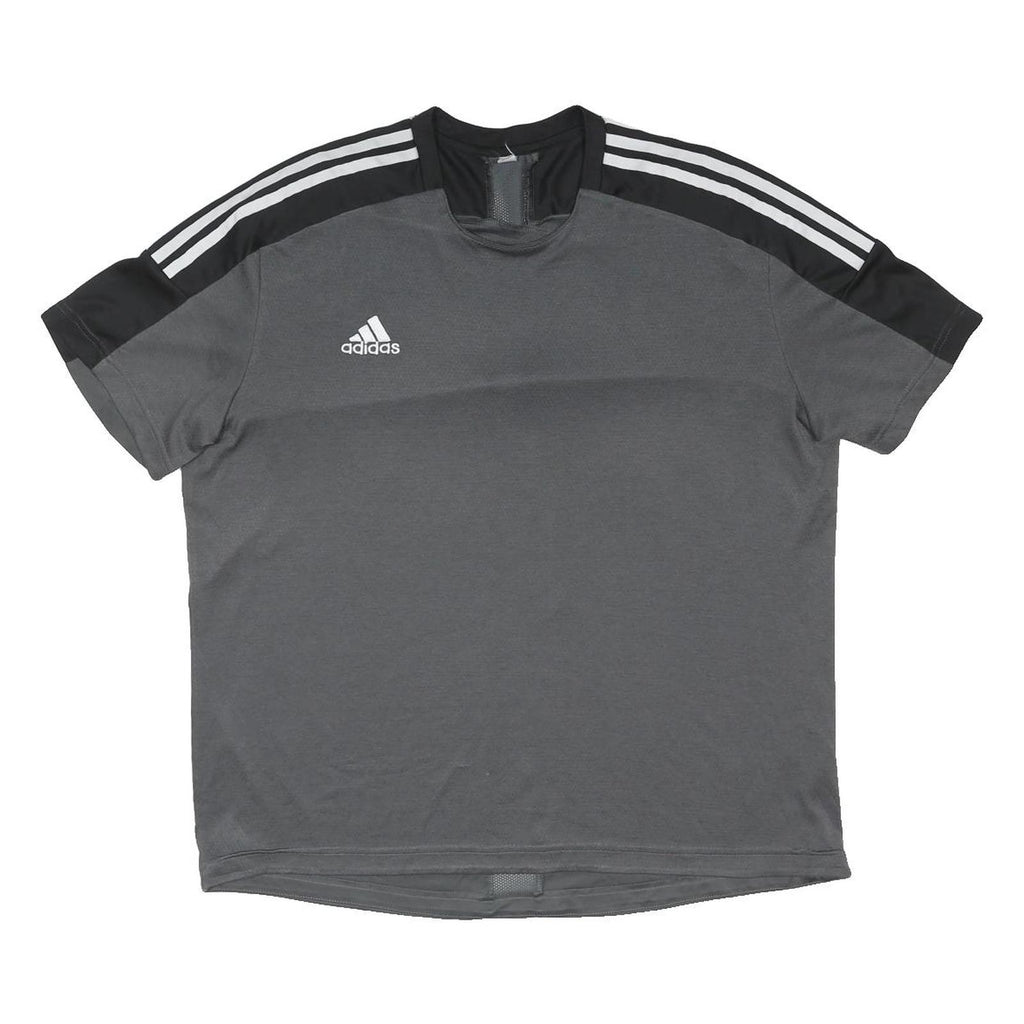 ADIDAS Mens Grey Black Sports T-Shirt XL Short Sleeve Crew Neck Athletic