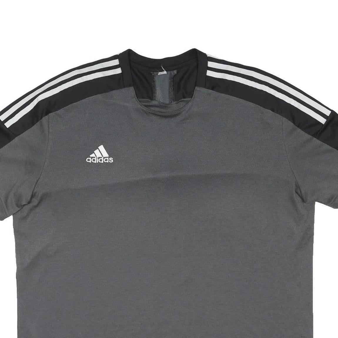 ADIDAS Mens Grey Black Sports T-Shirt XL Short Sleeve Crew Neck Athletic