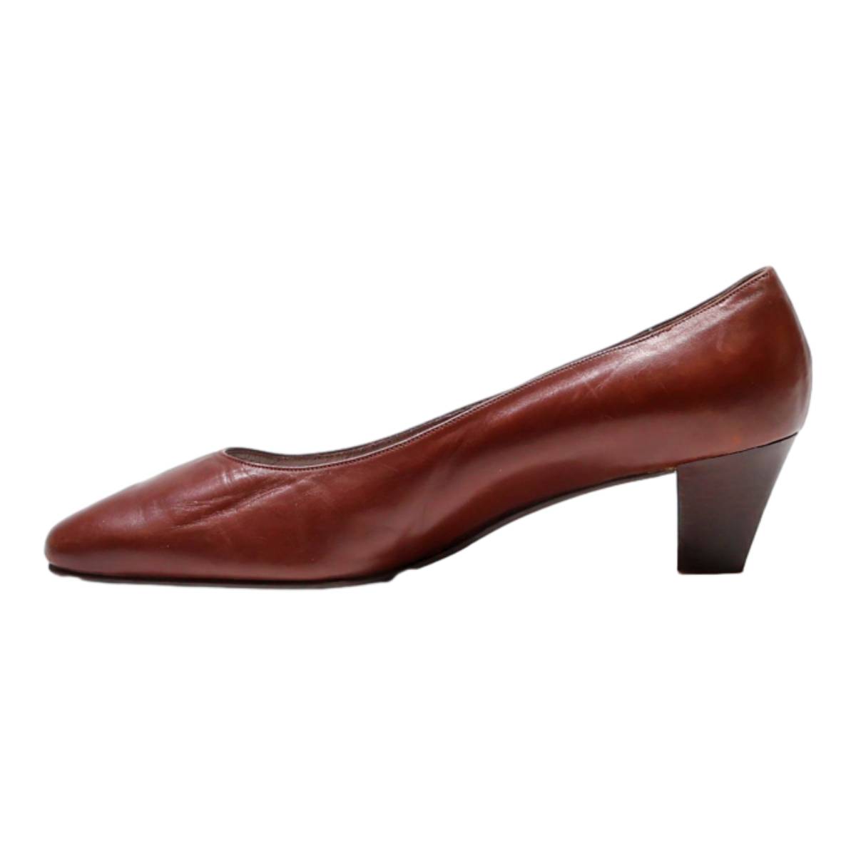 BALLY Pump Heels Brown Leather Womens UK 6.5