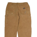 DICKIES Mens Regular Fit Brown Cotton Workwear Jeans W36 L31 Zip Pocket