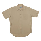 PROTOCOL Mens Beige Short Sleeve Shirt L Casual Button Front Summer Style