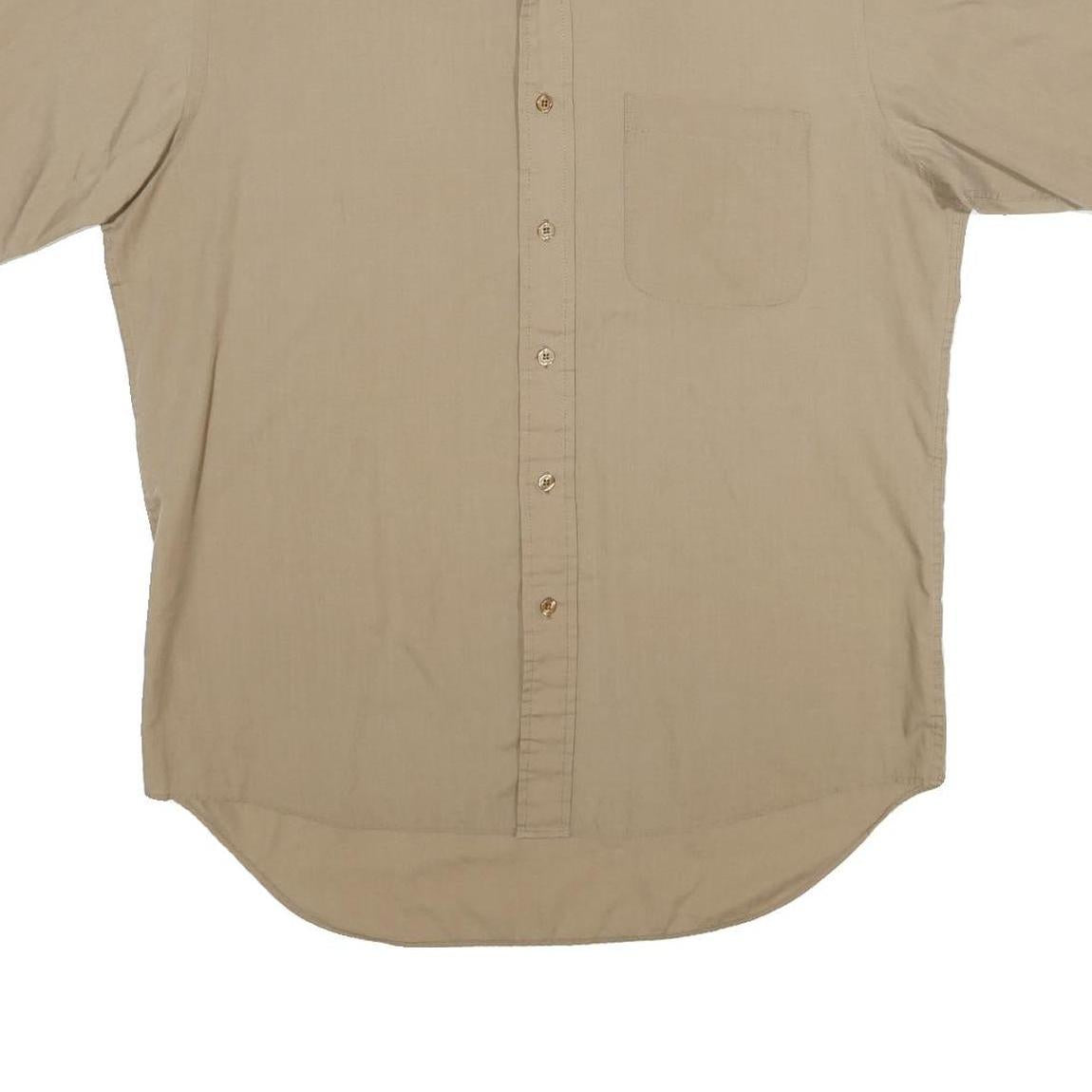 PROTOCOL Mens Beige Short Sleeve Shirt L Casual Button Front Summer Style