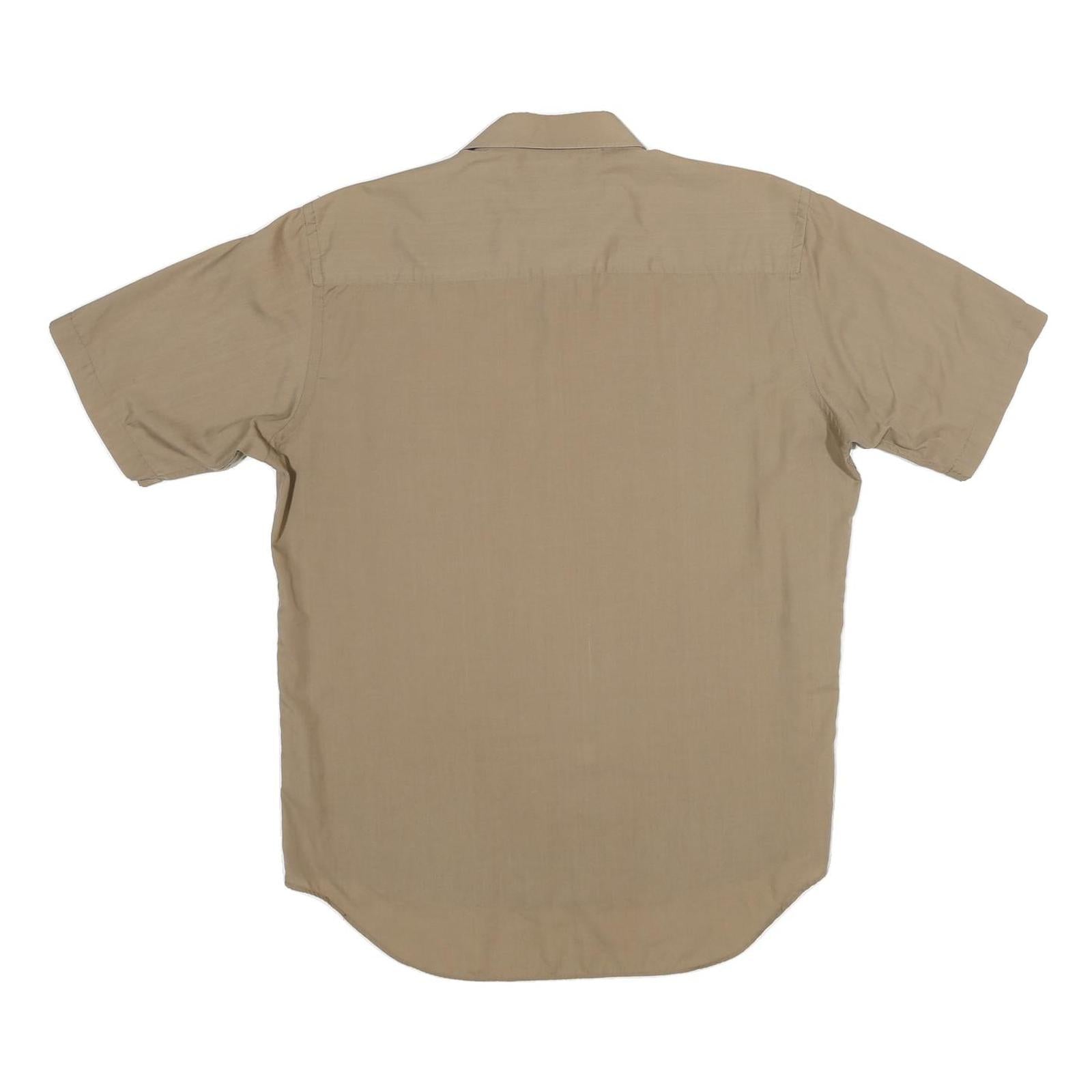 PROTOCOL Mens Beige Short Sleeve Shirt L Casual Button Front Summer Style