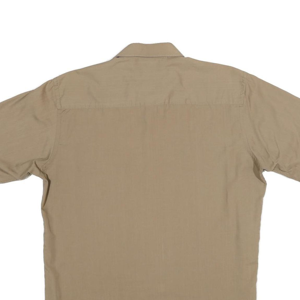 PROTOCOL Mens Beige Short Sleeve Shirt L Casual Button Front Summer Style