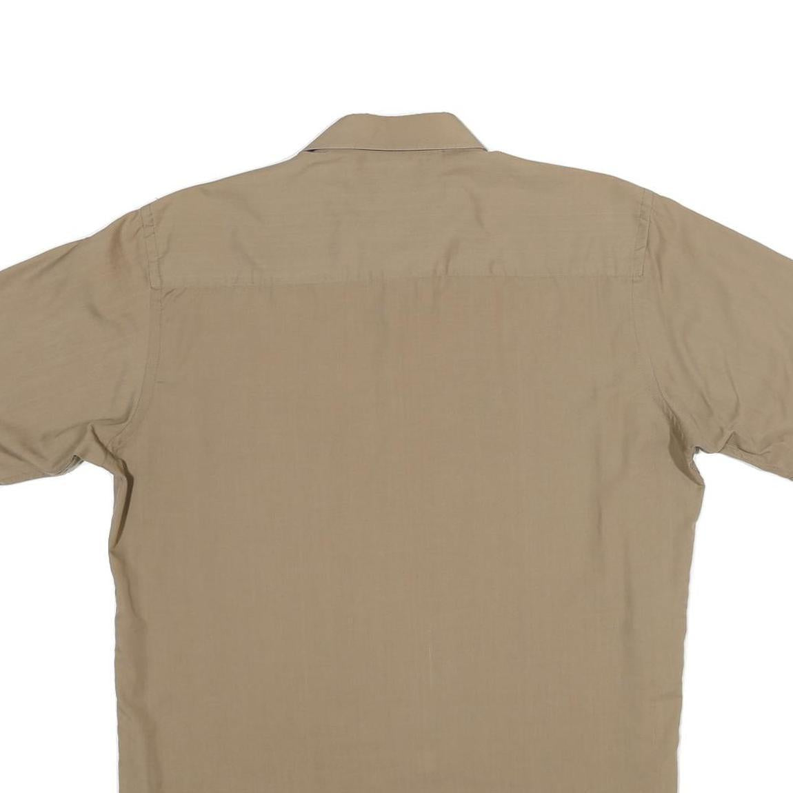 PROTOCOL Mens Beige Short Sleeve Shirt L Casual Button Front Summer Style